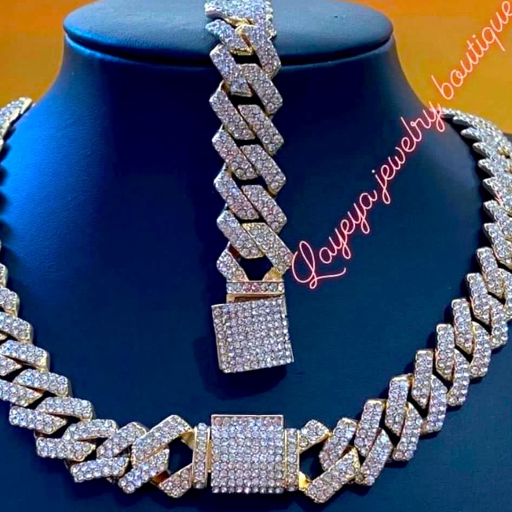 Brazilian Gold Chain and Bracelet Set